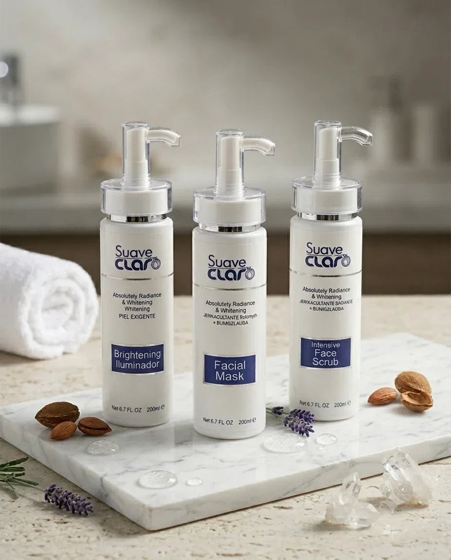 Brightening Illuminator, Facial Mask & Intensive Face Scrub - Suave Claro